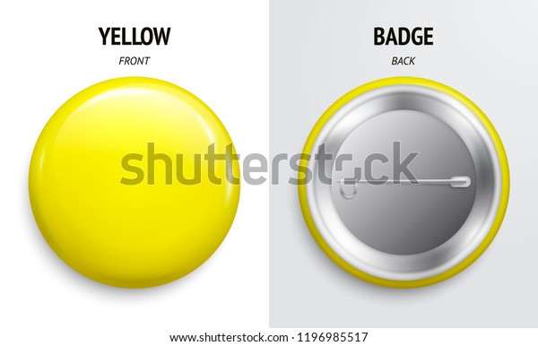 Download Blank Yellow Glossy Badge Button 3d Stock Vector Royalty Free 1196985517 PSD Mockup Templates