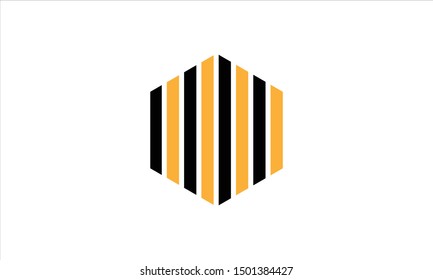 Blank and yellow lines honeycomb hive