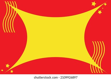 Blank yellow for message or words for chinese new year illustration vector pattern background, greeting festival gold line and red background luxury frame wallpaper 