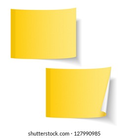 Blank yellow paper sticky notes, vector eps10 illustration