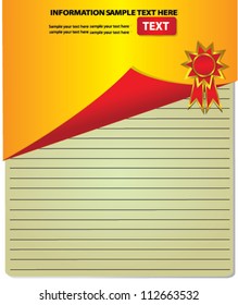 Blank yellow paper,for text,Vector