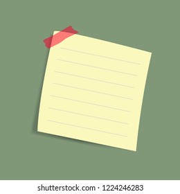 Blank yellow reminder paper note vector