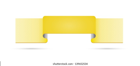 The blank yellow ribbon style template ready for your text / The yellow ribbon template