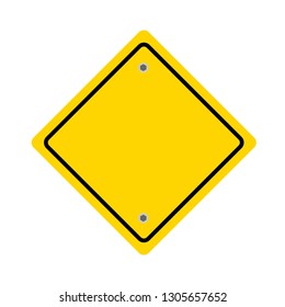 Blank Yellow Road Sign Road Sign Stock Vector (Royalty Free) 1305657652 ...