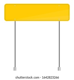 Blank yellow road sign or Empty traffic signs isolated on white background