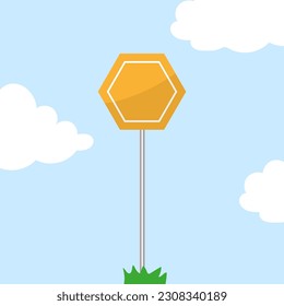 Blank yellow road sign. empty road sign. Vector illustration.