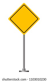 Blank Yellow road Sign, Traffic icon, vector illustration
