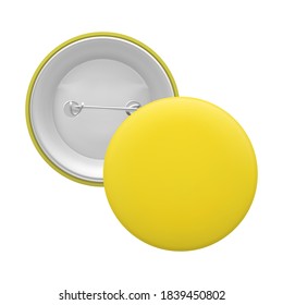 Anclaje redondo amarillo en blanco aislado sobre fondo blanco