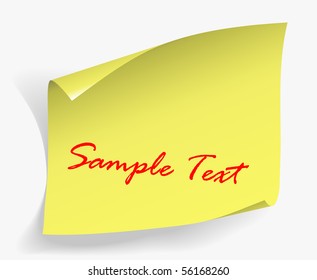 Blank yellow sheet for text. Vector