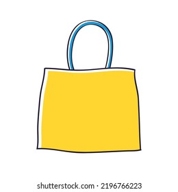 Blank yellow shopping bag isolated vector illustration