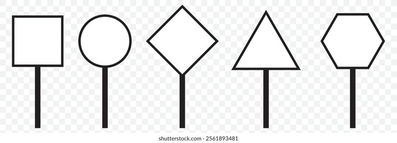 blank yellow sign. empty yellow  and black symbol on transparent. empty warning sign. eps 10.