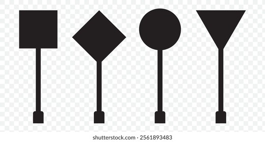 blank yellow sign. empty yellow  and black symbol on transparent. empty warning sign. eps 10.