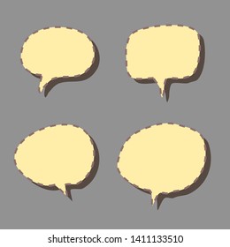 blank yellow speech bubbles set. vector illustration