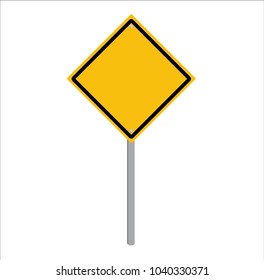 Blank Yellow Square Warning Sign On Stock Vector (Royalty Free) 1040330371