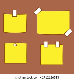 Blank Yellow sticky note that for note or decoration.