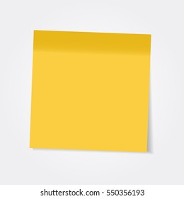 Blank Yellow Sticky Notes. Vector.