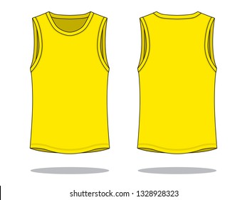 Blank Yellow Tank Top Template
Vector On White Background.
Front And Back View.