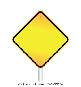 Empty Yellow Warning Road Sign Isolated Stock Photo (Edit Now) 2495021