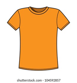Blank yellow t-shirt template