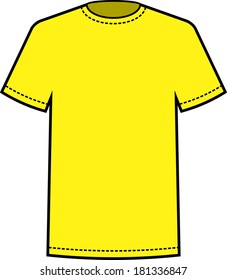 Blank Yellow Tshirt Template Vector Stock Vector (Royalty Free ...