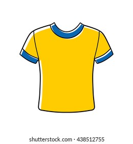 Blank yellow t-shirt vector icon isolated.