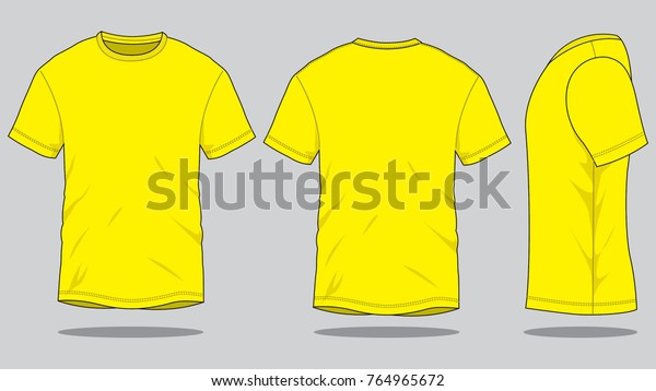 Blank Yellow Tshirt Vector Templatefront Back Stock Vector (Royalty ...