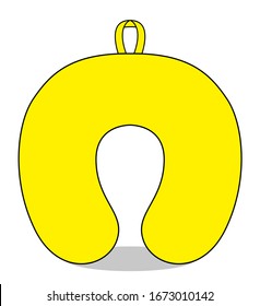 Blank Yellow U-Shape Pillow Vector For Template