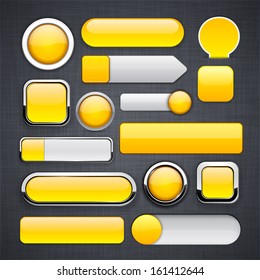 Blank yellow web buttons for website or app. Vector eps10. 