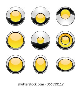 Blank yellow web buttons for website or app. Vector