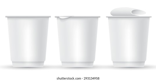 Blank Yogurt Plastic Cup : Vector Illustration