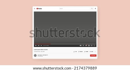 Blank YouTube video frame window mockup TRONDHEIM, NORWAY – July 3 2022