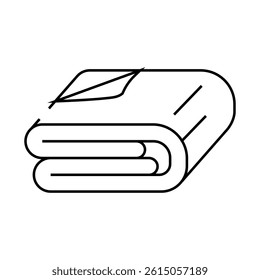 blanket bedroom interior line icon vector. blanket bedroom interior sign. isolated contour symbol black illustration