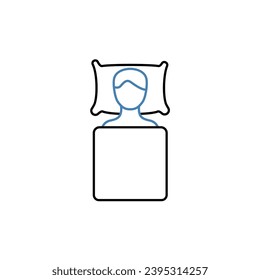 Icono de línea de concepto de manta. Ilustración de elemento simple. Diseño de símbolo de contorno de concepto abierto.