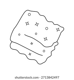 Icono de doodle de manta con fondo blanco Vector Ilustración de stock