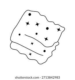 Icono de doodle de manta con fondo blanco Vector Ilustración de stock