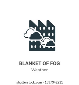Blanket of fog vector icon on white background. Flat vector blanket of fog icon symbol sign from modern weather collection for mobile concept and web apps design.