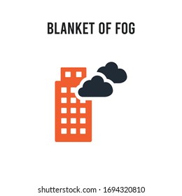 blanket of fog vector icon on white background. Red and black colored blanket of fog icon. Simple element illustration sign symbol EPS