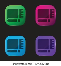 Blanket four color glass button icon