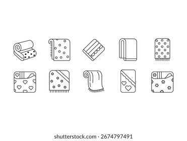 Blanket Icon Bundle Line Art Style Symbol Vector Template