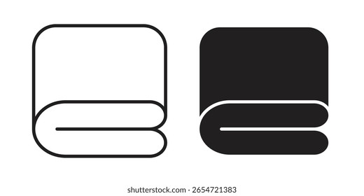 blanket icon. Flat and stroke versions. Graphic elements.
