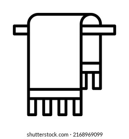 Blanket Icon. Line Art Style Design Isolated On White Background