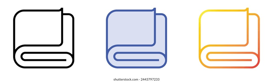 blanket icon. Linear, Blue Fill and Gradient Style Design Isolated On White Background