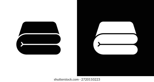 ícone de cobertor ilustrações gráficas simples e planas. Vetor de silhueta preto e branco