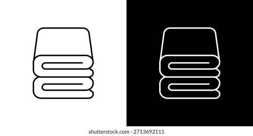 Contorno del logotipo del icono de la manta. Vectores de línea delgada
