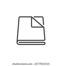 Blanket line icon. linear style sign for mobile concept and web design. A folded blanket outline vector icon. Symbol, logo illustration. Vector graphics