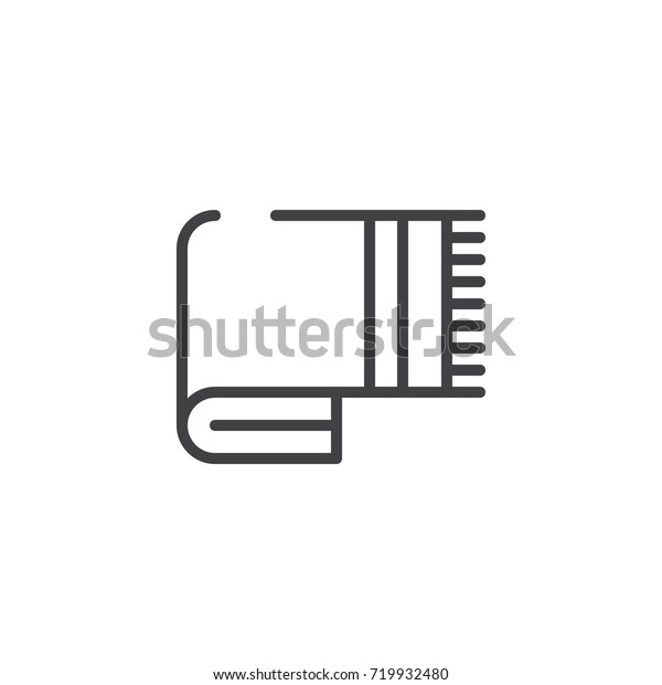 白い背景にブランケット線のアイコン 輪郭のベクター記号 線形の絵文字 シンボル ロゴイラスト 編集可能なストローク のベクター画像素材 ロイヤリティ フリー