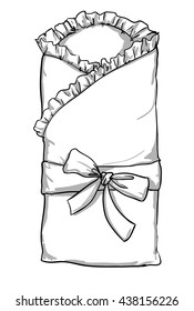 Blanket For Newborns illustration sketch, Envelope Newborn, Newborns bag, baby sleeping bag, fashion baby clothing. costumes for babies