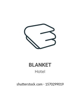 Blanket outline vector icon. Thin line black blanket icon, flat vector simple element illustration from editable hotel concept isolated on white background