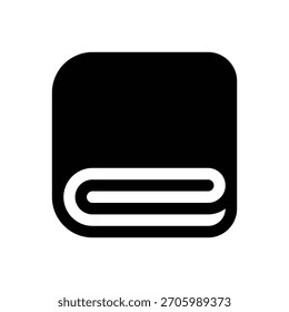 Manta. Icono de Vector de trazo delineado con detalles rellenos de negro.