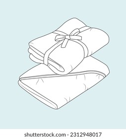 blanket quilt flat sketch illustration